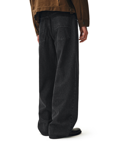 DECET(デケト)の「Mid Rise Wide Jeans DCPT027STNBlack(デニムパンツ・レディース・その他・26/28/30/32/34)」の3枚目の写真