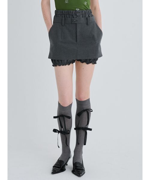 SORIN（ソリン　）の「Rayon Wool Ribbon Socks/レーヨンウールリボンソックス（ソックス/靴下・レディース・ダークグレー/キャメル/ピンク/ブラック・F）」の6枚目の写真