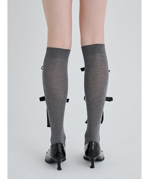 SORIN（ソリン　）の「Rayon Wool Ribbon Socks/レーヨンウールリボンソックス（ソックス/靴下・レディース・ダークグレー/キャメル/ピンク/ブラック・F）」の7枚目の写真