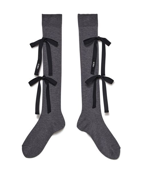 SORIN（ソリン　）の「Rayon Wool Ribbon Socks/レーヨンウールリボンソックス（ソックス/靴下・レディース・ダークグレー/キャメル/ピンク/ブラック・F）」の8枚目の写真