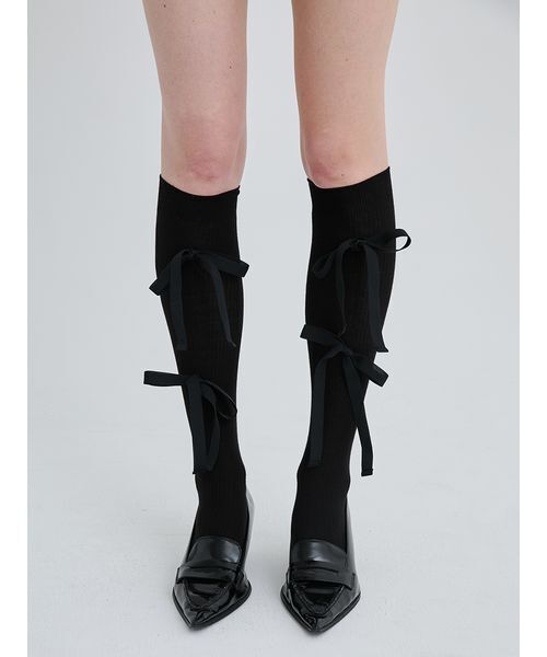 SORIN（ソリン　）の「Rayon Wool Ribbon Socks/レーヨンウールリボンソックス（ソックス/靴下・レディース・ダークグレー/キャメル/ピンク/ブラック・F）」の12枚目の写真