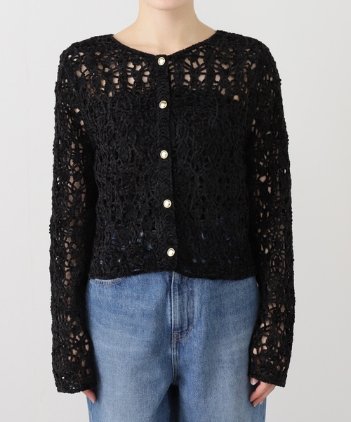 La TOTALITE（ラトータリテ）の「【洗える】モールエンブロイダリーカーディガン（カーディガン/ボレロ・レディース・ホワイト/ブラック・FREE）」の6枚目の写真