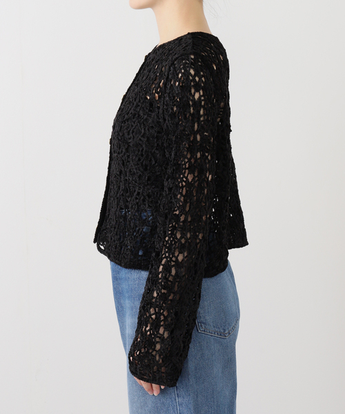 La TOTALITE（ラトータリテ）の「【洗える】モールエンブロイダリーカーディガン（カーディガン/ボレロ・レディース・ホワイト/ブラック・FREE）」の7枚目の写真