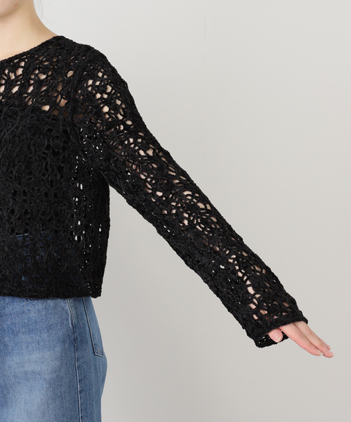 La TOTALITE（ラトータリテ）の「【洗える】モールエンブロイダリーカーディガン（カーディガン/ボレロ・レディース・ホワイト/ブラック・FREE）」の9枚目の写真