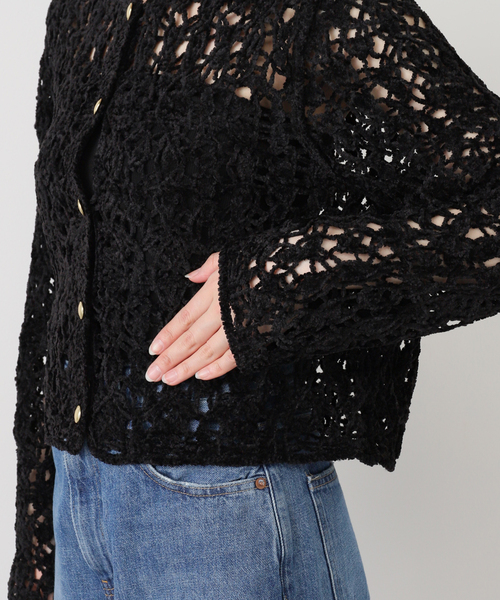 La TOTALITE（ラトータリテ）の「【洗える】モールエンブロイダリーカーディガン（カーディガン/ボレロ・レディース・ホワイト/ブラック・FREE）」の10枚目の写真