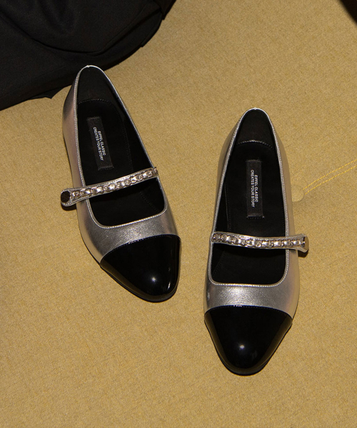 EIFFELCLASSIC(エッフェルクラシック)の「Nadia Mary Jane Pumps 3cm(バレエシューズ・レディース・シルバー・22.5cm/23cm/23.5cm/24cm/24.5cm/25cm/25.5cm)」の3枚目の写真