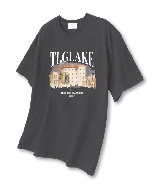 TI.GLAKE(ティーグレイク)の「ウォータービルディング オーバーサイズ 半袖Tシャツ ダークグレー(Tシャツ/カットソー・メンズ・その他・LARGE/X-LARGE/XX-LARGE)」の1枚目の写真