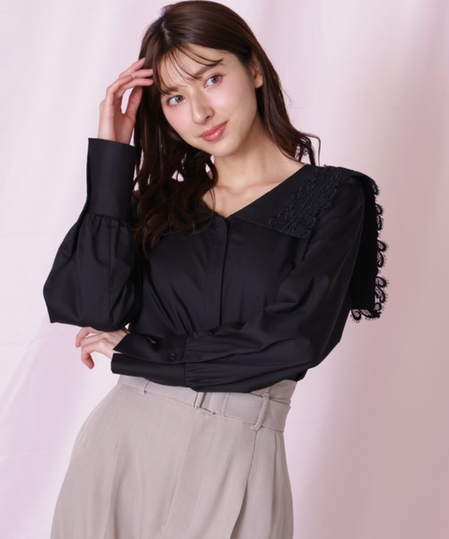 JILL by JILL STUART(ジルバイジルスチュアート)の「◇レースセーラーカラーブラウス(シャツ/ブラウス・レディース・ブラック/ブルー/ホワイト・FREE)」の3枚目の写真