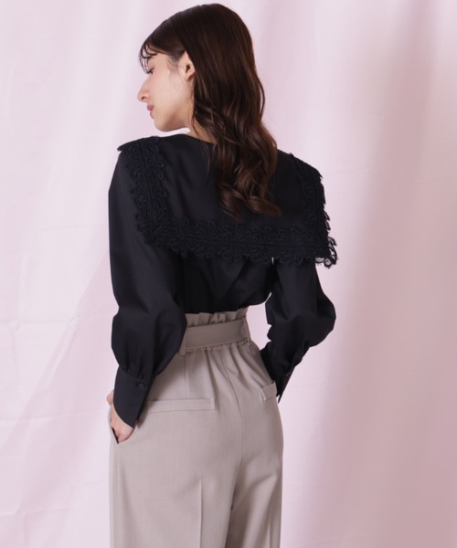 JILL by JILL STUART(ジルバイジルスチュアート)の「◇レースセーラーカラーブラウス(シャツ/ブラウス・レディース・ブラック/ブルー/ホワイト・FREE)」の4枚目の写真