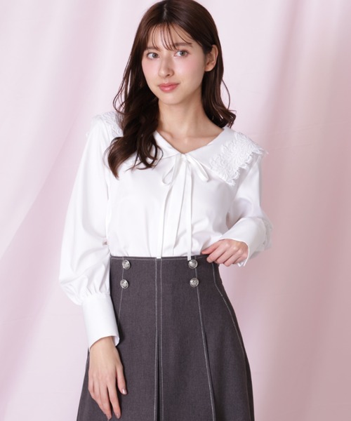 JILL by JILL STUART(ジルバイジルスチュアート)の「◇レースセーラーカラーブラウス(シャツ/ブラウス・レディース・ブラック/ブルー/ホワイト・FREE)」の10枚目の写真