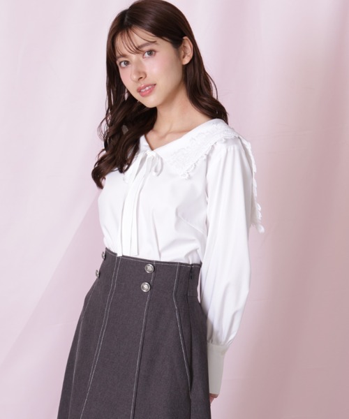 JILL by JILL STUART(ジルバイジルスチュアート)の「◇レースセーラーカラーブラウス(シャツ/ブラウス・レディース・ブラック/ブルー/ホワイト・FREE)」の11枚目の写真