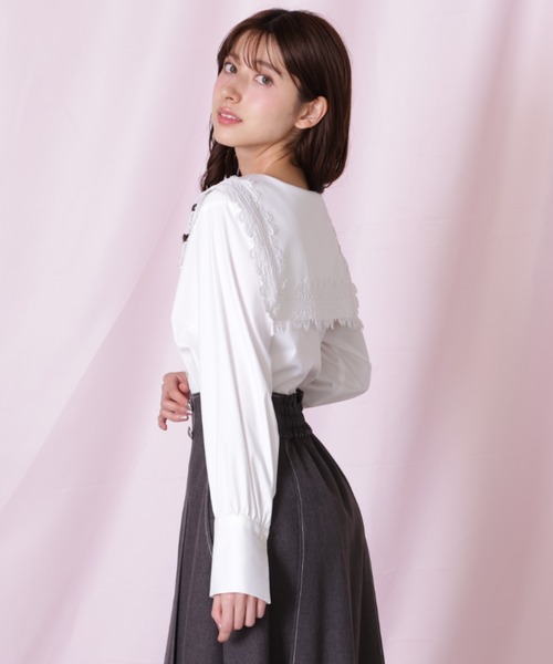 JILL by JILL STUART(ジルバイジルスチュアート)の「◇レースセーラーカラーブラウス(シャツ/ブラウス・レディース・ブラック/ブルー/ホワイト・FREE)」の12枚目の写真