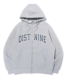 DISTN9NE（ディストナイン）の「アーチロゴネオプレンフードジップアップ LQ1JU015_MELANGE GREY（パーカー）」
