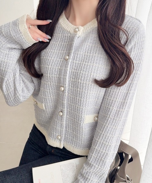 セール】【mily bilet】甘さに恋して、気品きらり♪ツイードニット