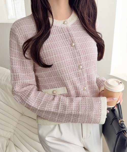 セール】【mily bilet】甘さに恋して、気品きらり♪ツイードニット