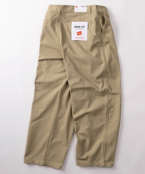 HANES(ヘインズ)の「【78】【Hanes/ヘインズ】ワイドフィット ノータック チノパンツ/ワーク/アメカジ(チノパンツ・メンズ・カーキ/ブラック/ベージュ・XL/L/M/S)」の2枚目の写真