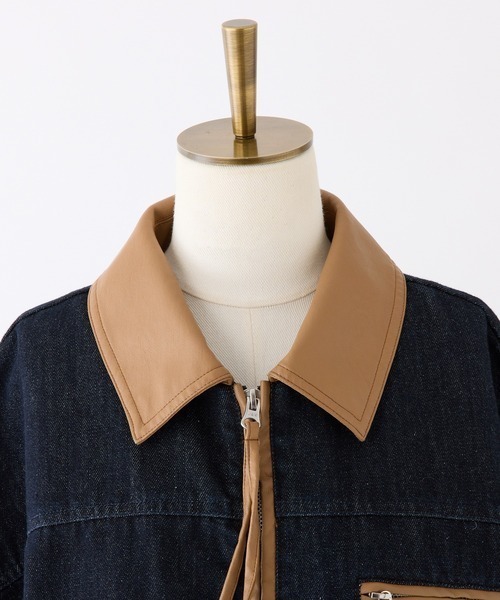 one after another NICE CLAUP（ワンアフターアナザーナイスクラップ）の「【WEB限定】セットアップ対応/オーバーサイズパイピングジャケット（ブルゾン・レディース・サックスブルー/ネイビー・FREE）」の19枚目の写真