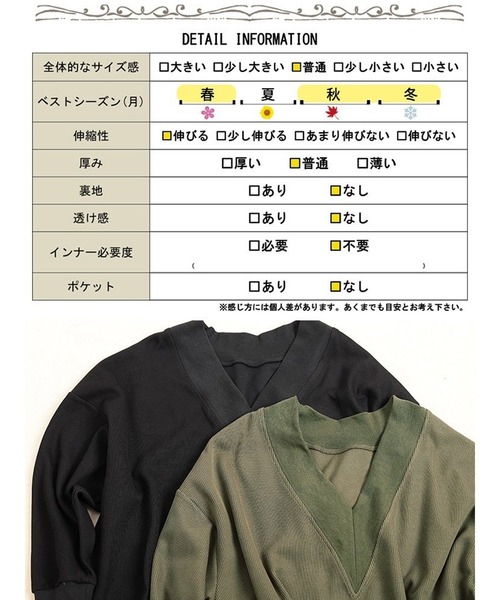 GOLDJAPAN(ゴールドジャパン)の「深Vネックニットソーワイドプルオーバー【大きいサイズ対応】(ニット/セーター・レディース・カーキ/ブラック・4L~5L/LL~3L)」の21枚目の写真