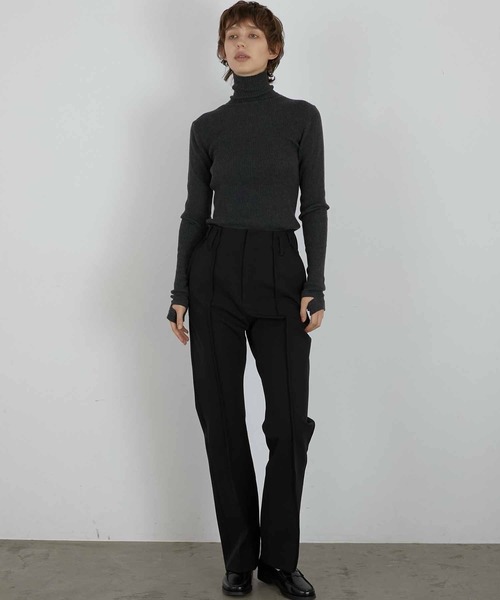 LA PEAU DE GEM】pintuck stretch pants/ピンタックストレッチパンツ