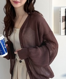 classicalelf（クラシカルエルフ）の「ひらっとサラッと心が躍る。オーバーサイズランダムタックシアーカーディガン（カーディガン/ボレロ）」