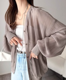 classicalelf（クラシカルエルフ）の「ひらっとサラッと心が躍る。オーバーサイズランダムタックシアーカーディガン（カーディガン/ボレロ）」