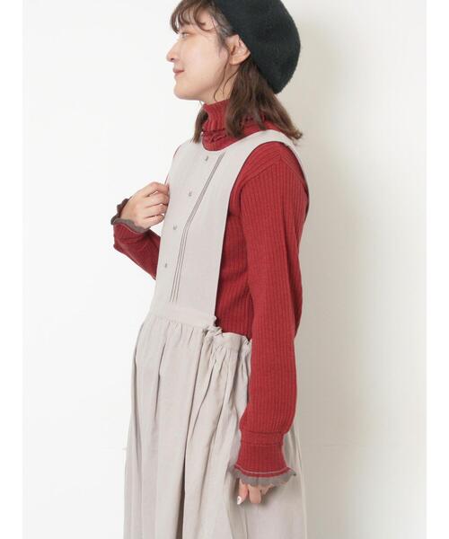 Samansa Mos2（サマンサ モスモス）の「袖口配色スカラップタートルニット（ニット/セーター・レディース・ベージュ/チャコールグレー/レッド・F）」の6枚目の写真