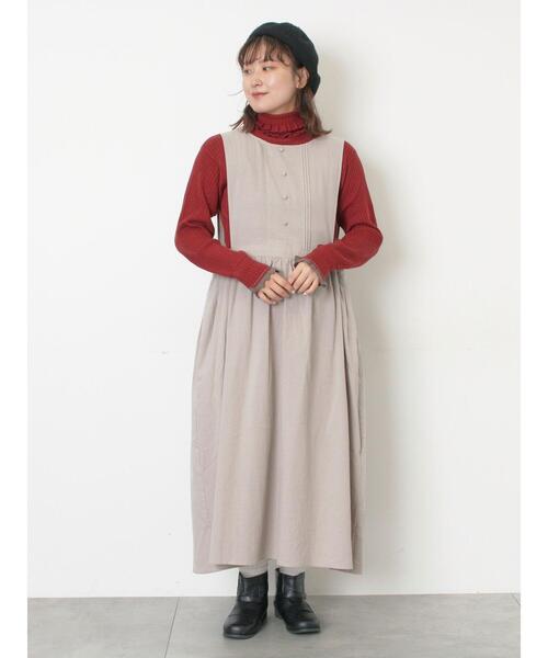 Samansa Mos2（サマンサ モスモス）の「袖口配色スカラップタートルニット（ニット/セーター・レディース・ベージュ/チャコールグレー/レッド・F）」の8枚目の写真