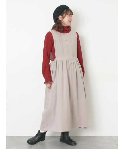 Samansa Mos2（サマンサ モスモス）の「袖口配色スカラップタートルニット（ニット/セーター・レディース・ベージュ/チャコールグレー/レッド・F）」の9枚目の写真