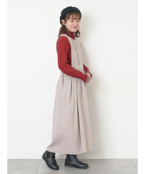 Samansa Mos2（サマンサ モスモス）の「袖口配色スカラップタートルニット（ニット/セーター・レディース・ベージュ/チャコールグレー/レッド・F）」の10枚目の写真