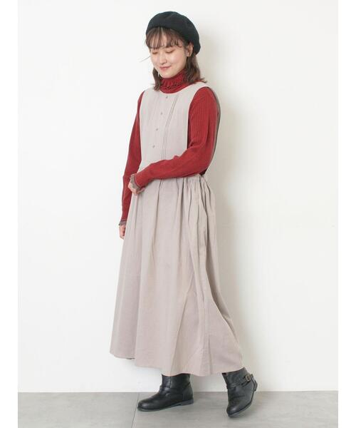 Samansa Mos2（サマンサ モスモス）の「袖口配色スカラップタートルニット（ニット/セーター・レディース・ベージュ/チャコールグレー/レッド・F）」の12枚目の写真