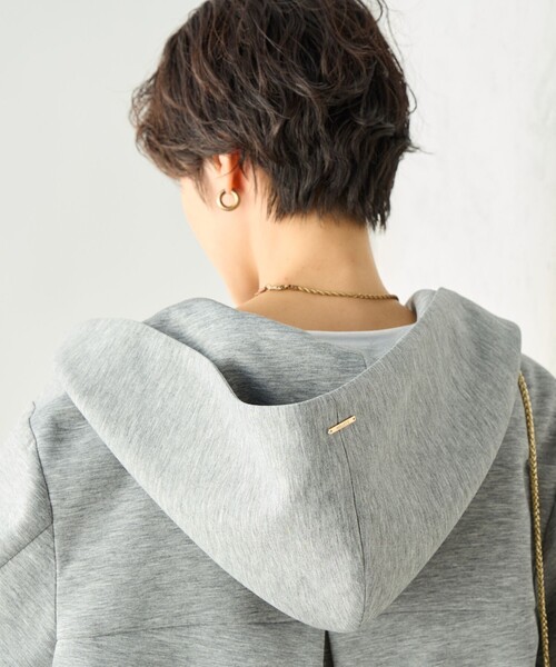 NOLLEY’S（ノーリーズ）の「【追加】ウォッシャブルエアボールフードブルゾン（ブルゾン・レディース・グレー/オフホワイト/ブラック・38）」の9枚目の写真