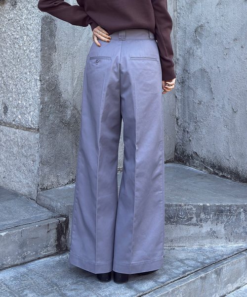 OUTDOOR PRODUCTS（アウトドアプロダクツ）の「T/C ライトクロスワイドストレートパンツ（スラックス・レディース・ブラック/チャコールグレー/レッド・36/38）」の14枚目の写真