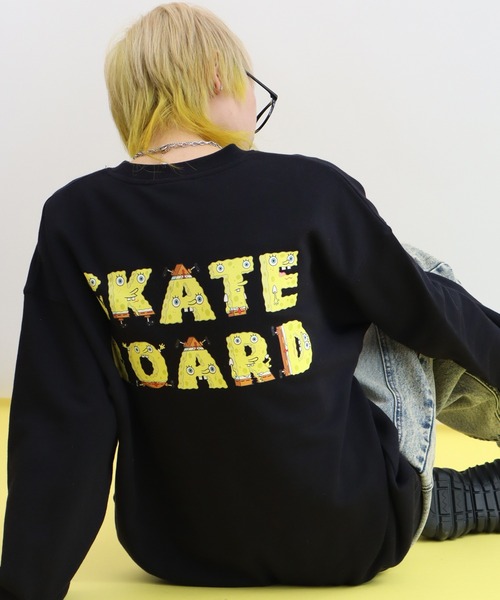 VISION STREET WEAR(ヴィジョンストリートウェア)の「【VISION STREET WEAR/ヴィジョンストリートウェア】×【SpongeBob/スポンジボブ】 スケーター グラフィック バックプリント スウェット トレーナー(スウェット・メンズ・ライトグレー/ブルー/ブラック・M/LL/L)」の8枚目の写真