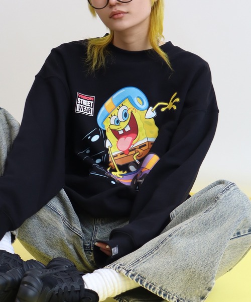 VISION STREET WEAR(ヴィジョンストリートウェア)の「【VISION STREET WEAR/ヴィジョンストリートウェア】×【SpongeBob/スポンジボブ】 スケーター グラフィック バックプリント スウェット トレーナー(スウェット・メンズ・ライトグレー/ブルー/ブラック・M/LL/L)」の5枚目の写真