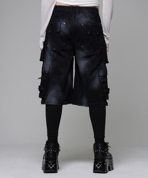 REFLEM(レフレム)の「『REFLEM/レフレム』リメイクデザイン2WAYワイドデニムパンツ(デニムパンツ・レディース・ブラック/グレー・FREE)」の9枚目の写真