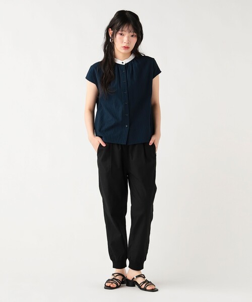 BEAMS HEART(ビームスハート)の「クレリック ストライプ シャツ(シャツ/ブラウス・レディース・サックスブルー/オフホワイト/ネイビー・FREE)」の8枚目の写真