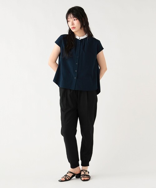 BEAMS HEART(ビームスハート)の「クレリック ストライプ シャツ(シャツ/ブラウス・レディース・サックスブルー/オフホワイト/ネイビー・FREE)」の9枚目の写真