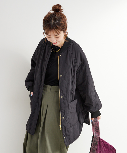 B.C STOCK（ベーセーストック）の「《追加5》保温 / リブ付き中綿ブルゾン（ブルゾン・レディース・ブラック/カーキ/アイボリー・FREE）」の9枚目の写真