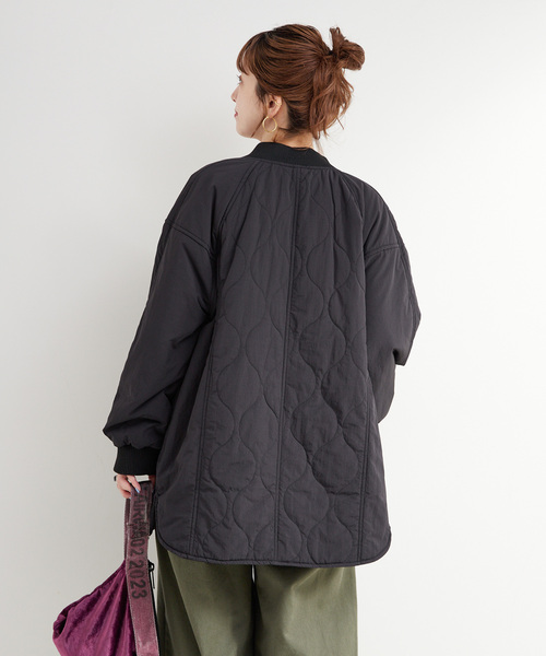 B.C STOCK（ベーセーストック）の「《追加5》保温 / リブ付き中綿ブルゾン（ブルゾン・レディース・ブラック/カーキ/アイボリー・FREE）」の11枚目の写真