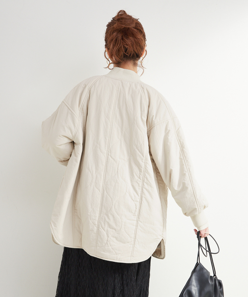 B.C STOCK（ベーセーストック）の「《追加5》保温 / リブ付き中綿ブルゾン（ブルゾン・レディース・ブラック/カーキ/アイボリー・FREE）」の18枚目の写真