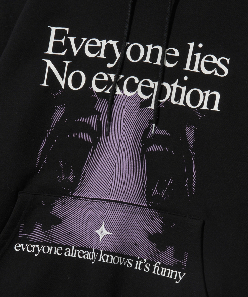 EVERYONE LIES HOODIE - BLACK（パーカー）｜BROWNBREATH（ブラウン 