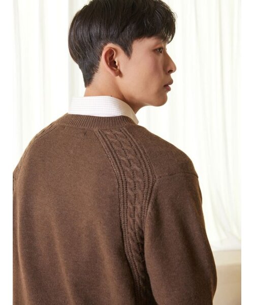 AYIHOLIC CASHMERE(アイホリックカシミア)の「キャッシュライクラウンドケーブルニット ブラウン #5 COLOR(ニット/セーター・レディース・ブラウン・M/L)」の3枚目の写真