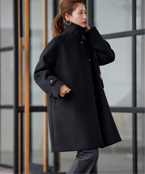 FRAMeWORK（フレームワーク）の「≪追加≫ラムウールMIXシャルムバルカラーコート 4（ステンカラーコート・レディース・ネイビー/ブラック・38/36）」の5枚目の写真