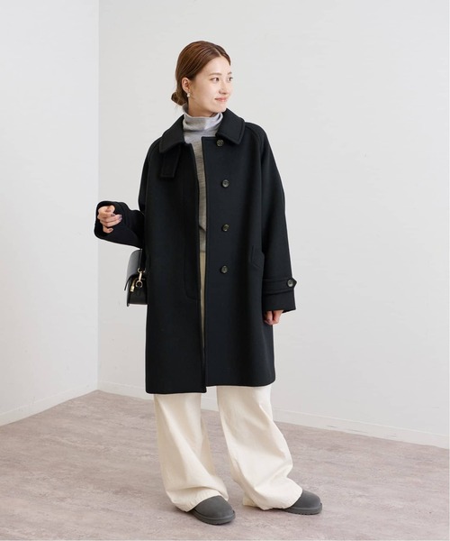 FRAMeWORK（フレームワーク）の「≪追加≫ラムウールMIXシャルムバルカラーコート 4（ステンカラーコート・レディース・ネイビー/ブラック・38/36）」の11枚目の写真