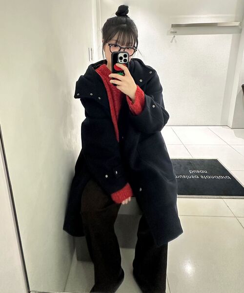 MUSINSA STANDARD WOMAN（ムシンサスタンダードウーマン）の「ウィメンズブークルリラックスクルーネックニット[レッド]（ニット/セーター・レディース・その他・MEDIUM/SMALL/LARGE/X-SMALL）」の9枚目の写真