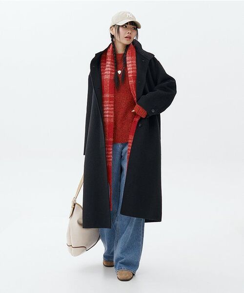 MUSINSA STANDARD WOMAN（ムシンサスタンダードウーマン）の「ウィメンズブークルリラックスクルーネックニット[レッド]（ニット/セーター・レディース・その他・MEDIUM/SMALL/LARGE/X-SMALL）」の11枚目の写真