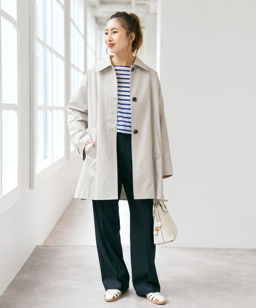 Spick & Span（スピックアンドスパン）の「T/Cギャバステンカラーハーフコート（ステンカラーコート・レディース・ベージュ系その他/ベージュ・38/36）」の5枚目の写真