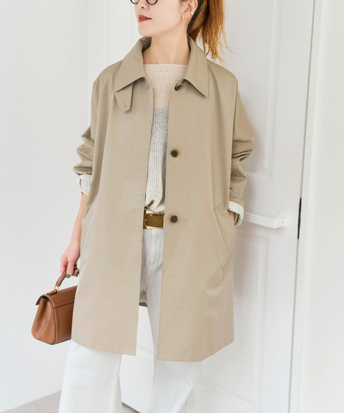 Spick & Span（スピックアンドスパン）の「T/Cギャバステンカラーハーフコート（ステンカラーコート・レディース・ベージュ系その他/ベージュ・38/36）」の6枚目の写真