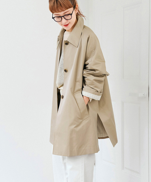 Spick & Span（スピックアンドスパン）の「T/Cギャバステンカラーハーフコート（ステンカラーコート・レディース・ベージュ系その他/ベージュ・38/36）」の8枚目の写真