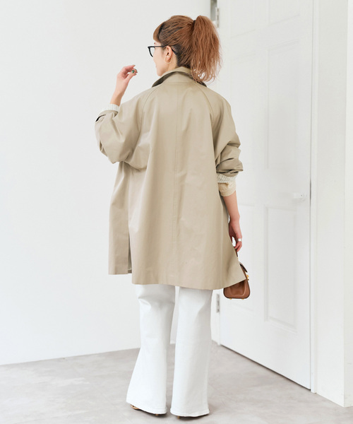 Spick & Span（スピックアンドスパン）の「T/Cギャバステンカラーハーフコート（ステンカラーコート・レディース・ベージュ系その他/ベージュ・38/36）」の12枚目の写真